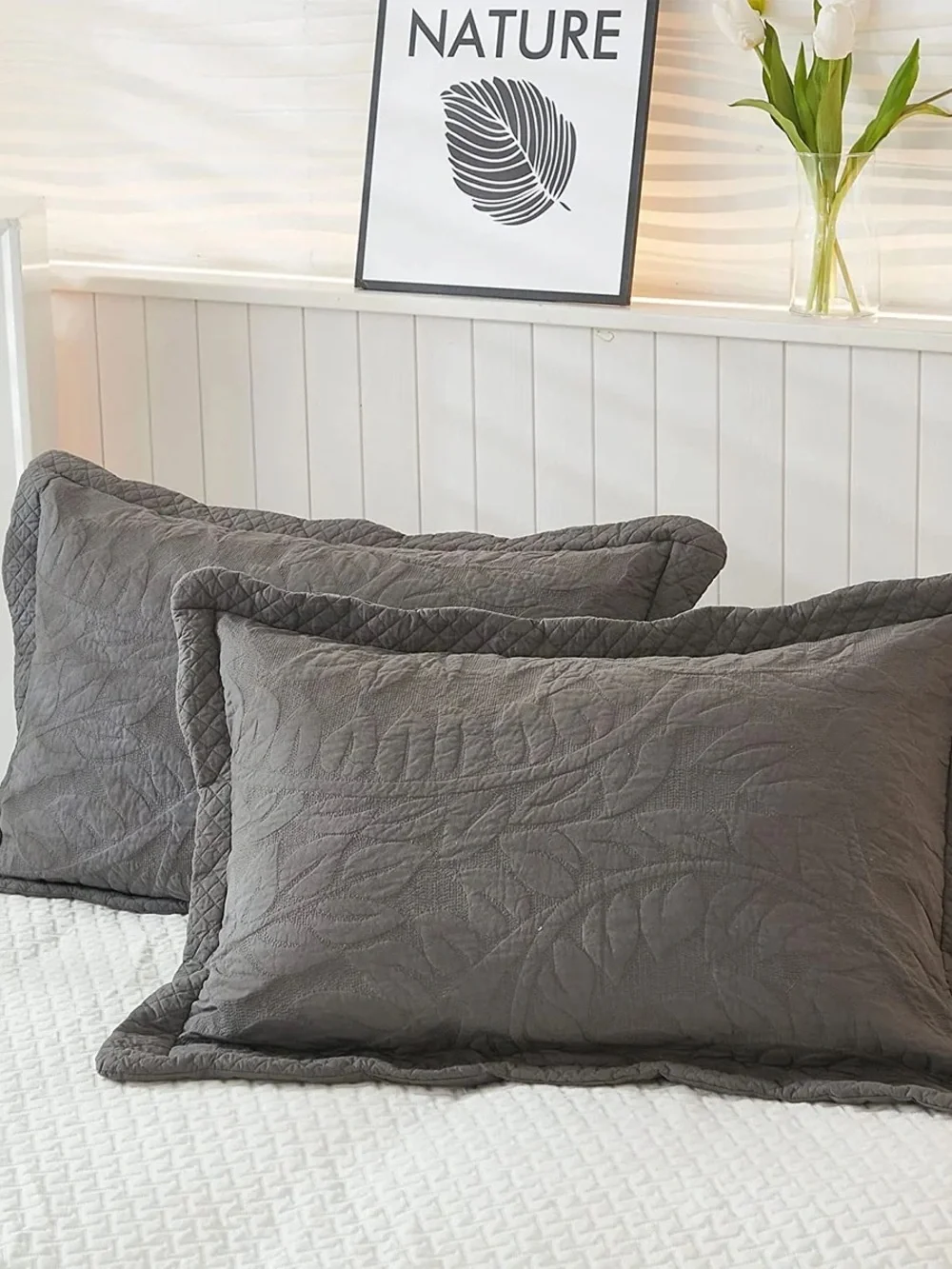 3 PIECE 100% COTTON QUILT SET, OVERSIZED QUILTED BEDSPREAD